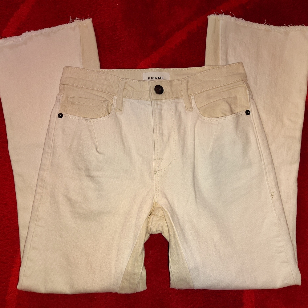 Frame Denim 2 Tone Le Crop Mini Bootcut Sz 26